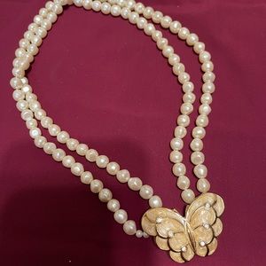 Kenneth J Lane Papillon Butterfly Pearl Choker